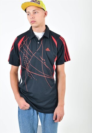 VINTASGE ADIDAS POLO SHIRT IN BLACK