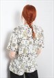 VINTAGE 80'S CRAZY PATTERNED BLOUSE SHIRT MULTI