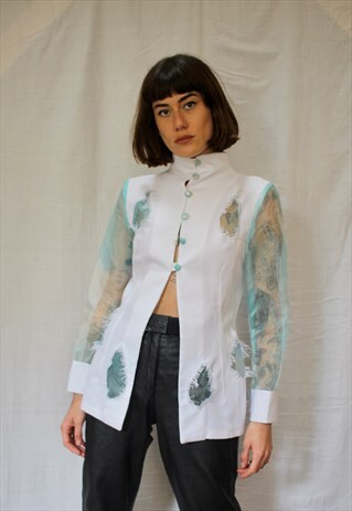 SHEER SLEEVE HAND MADE BLOUSE