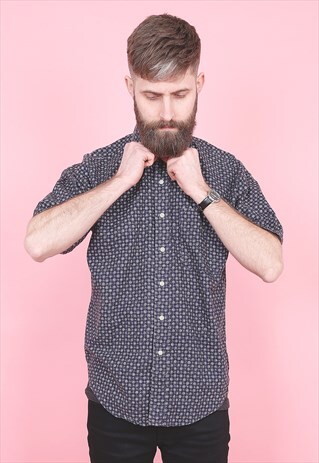 VINTAGE RALPH LAUREN CHAPS PATTERNED SHIRT /R8435