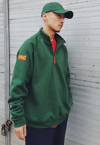 FMC QUARTER ZIP SWEATSHIRT FOREST GREEN