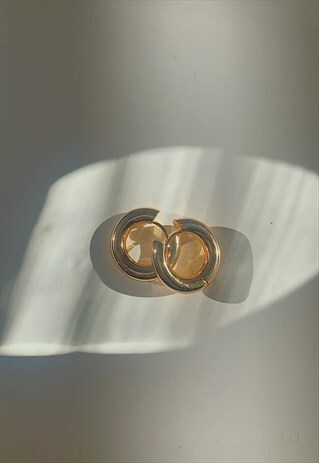 ELIXIR. GOLD CHUNKY MINIMAL HOOP EARRINGS