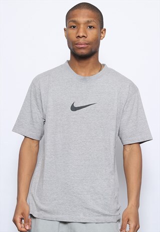 VINTAGE NIKE CHEST/REAR LOGO TEE GREY