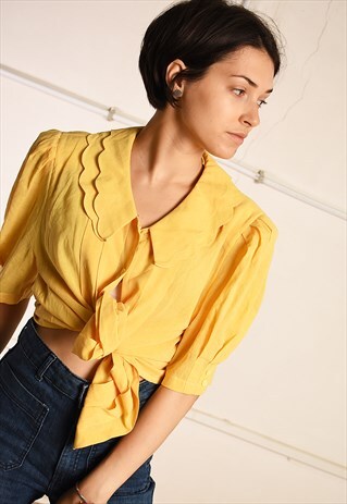 90'S RETRO FESTIVAL PARIS CHIC BLOUSE TOP