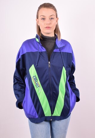 PUMA WOMENS VINTAGE TRACKSUIT TOP JACKET XL BLUE 90S