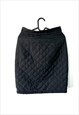 QUILTED MINIMAL MINI STRAIGHT 90S SKIRT IN BLACK S
