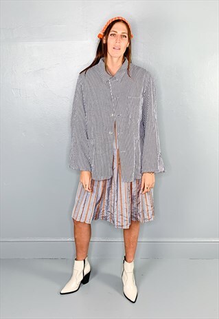 WORKER STRIPE OVERSIZED SHACKET