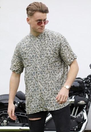 PERSONAL CHOICE USA VINTAGE TAPESTRY SILK SHIRT