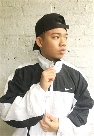 WINDBREAKER/SHELL/BOMBER JACKET (1990'S/WHITE)