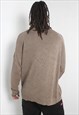 VINTAGE COLUMBIA 90'S OVERSIZE KNITTED SWEATSHIRT BROWN