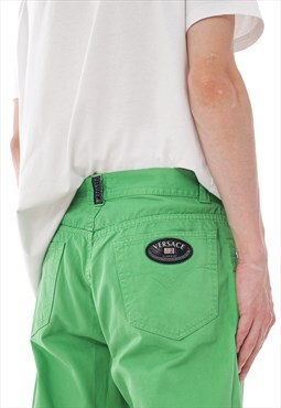 Vintage VERSACE Pants Trousers 90s Green