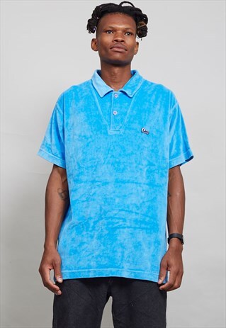 VINTAGE SKY BLUE 80S VELOUR LEE T-SHIRT
