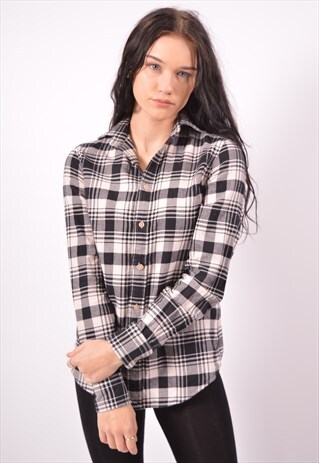 VINTAGE POLO RALPH LAUREN FLANNEL SHIRT CHECK BLACK