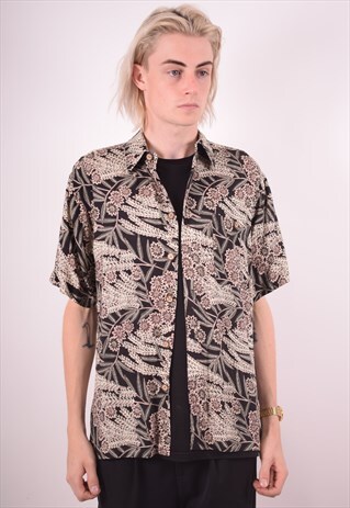 MENS VINTAGE SHIRT MEDIUM MULTI FLORAL 90S