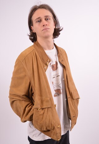 VINTAGE LEATHER SUEDE JACKET BROWN