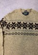 ABERCROMBIE & FITCH KNITTED JUMPER PATTERNED GRANDAD SWEATER