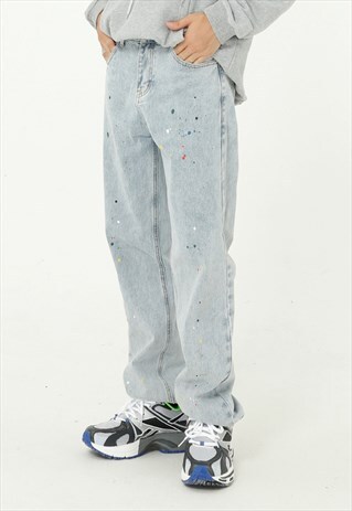 KALODIS INK SPLASH BLUE LOOSE JEANS