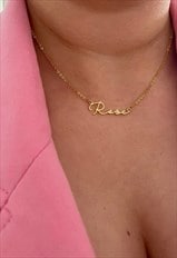 Personalised Signature Style Name Necklaces 18K Gold Plated 