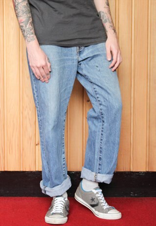 VINTAGE BLUE LEVI'S 751 PAINT JEANS
