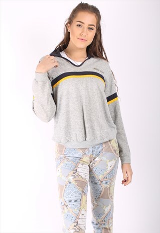 VINTAGE 80S CHAMPION VARSITY SWEATSHIRT IN GREY WITH COLLAR