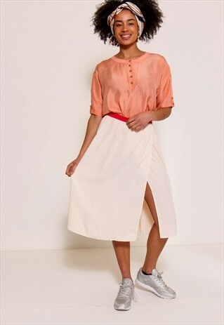 VINTAGE 90'S CREAM MIDI SKIRT