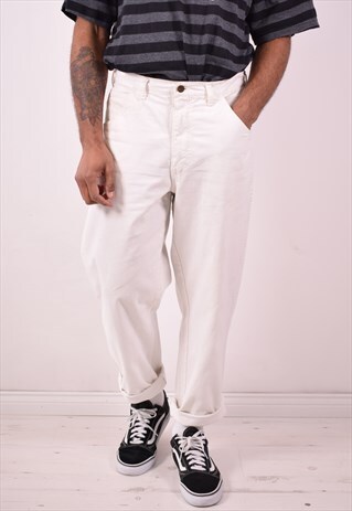 WRANGLER MENS VINTAGE JEANS W32 L31 WHITE 90S
