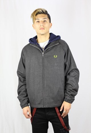 MENS VINTAGE FRED PERRY JACKET COAT LARGE HARRINGTON 90'S