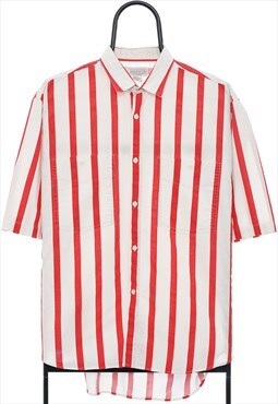 Vintage Weekends Red And White Striped Shirt Womens