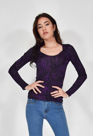 VERSACE JEANS COUTURE PURPLE T-SHIRT CASUAL
