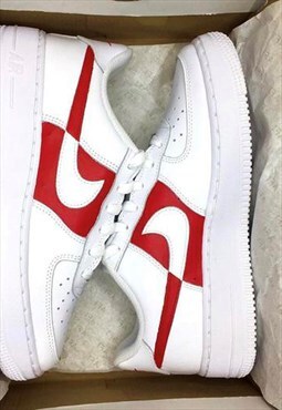 NIKE Custom Air Force 1s trainers in Red