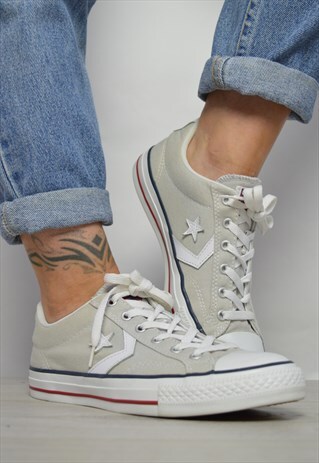 VINTAGE 90S CONVERSE GREY ONE STAR OX SHOES TRAINERS PREPPY