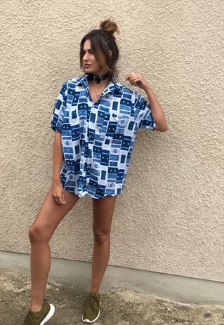 PATTERNED OVERSIZED RETRO VINTAGE UNISEX FESTIVAL SHIRT