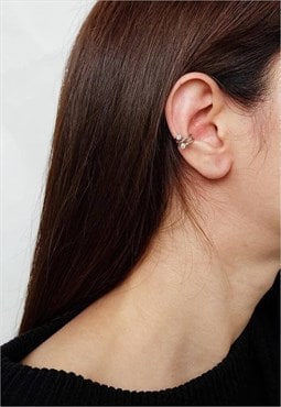 CZ Parallel Ear Cuff Earring Women Sterling Silver Earring