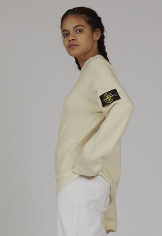 RARE 2005 STONE ISLAND CREAM KNIT JUMPER