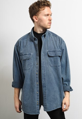 VINTAGE CORDUROY SHIRT BLUE