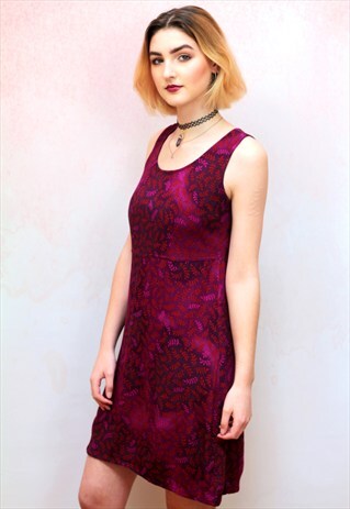 1990S VINTAGE PURPLE MINI SHIFT DRESS