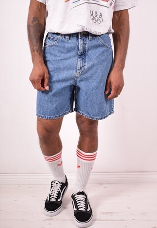 LEE MENS VINTAGE DENIM SHORTS W29 BLUE 90S
