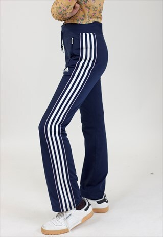 VINTAGE 90S ADIDAS NAVY TRACKSUIT BOTTOMS