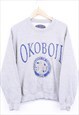 Vintage Okoboji University College Sweatshirt Grey Pullover 