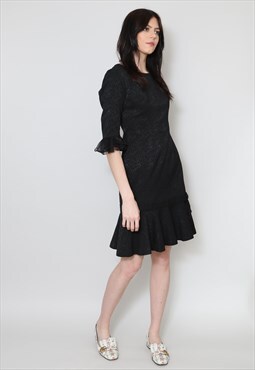 Revival 60's Ladies Vintage Black Fitted Pencil Dress