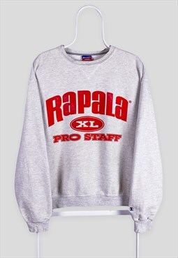 Vintage Champion Grey Sweatshirt Rapala Fishing Large