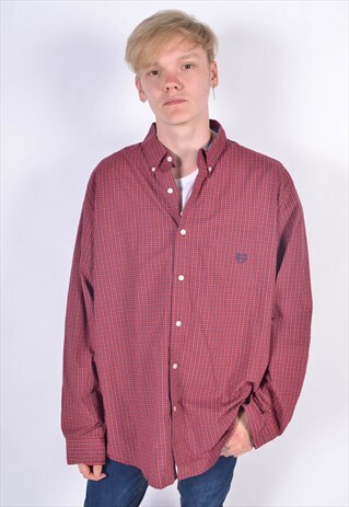 VINTAGE CHAPS RALPH LAUREN SHIRT CHECK RED