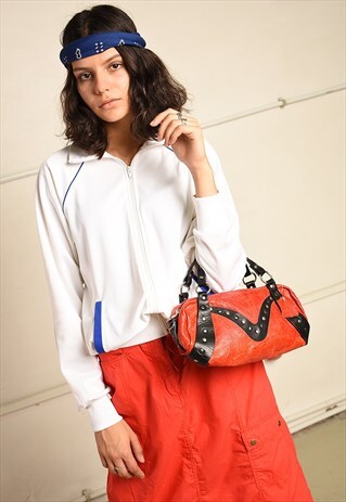 VINTAGE Y2K RETRO DADABO REAL LEATHER HANDBAG IN RED