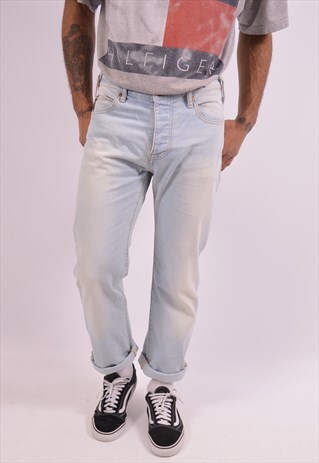 ARMANI MENS VINTAGE JEANS W31 L30 BLUE 90S