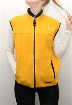 Vintage Nike - Yellow ACG Embroidered Fleece Gilet - Medium