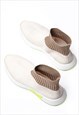 PLATFORM SOCK SHOES GRADIENT SNEAKERS RUNNING SHOES WHITE
