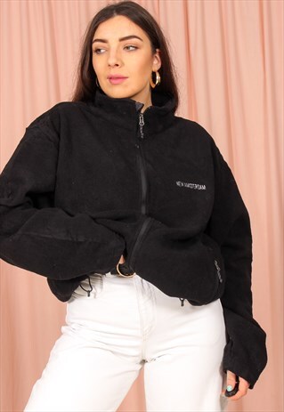 VINTAGE 90S FLEECE JACKET IN BLACK