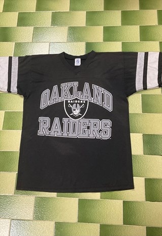 VINTAGE 1995 NFL OAKLAND RAIDERS RAGLAN T-SHIRT 3/4 SLEEVE