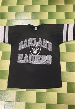 Vintage 1995 NFL Oakland Raiders Raglan T-Shirt 3/4 Sleeve