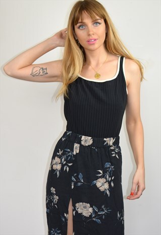 VINTAGE 90S BLACK & WHITE BACKLESS BODY / SWIMSUIT